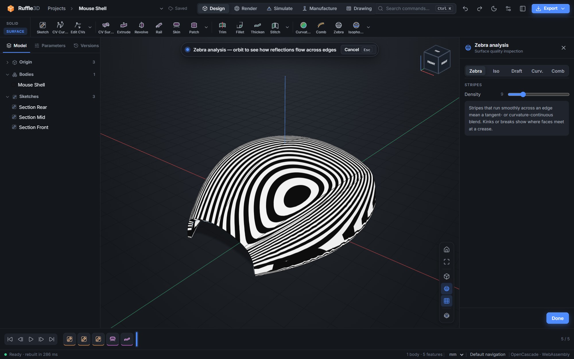 Zebra stripe analysis